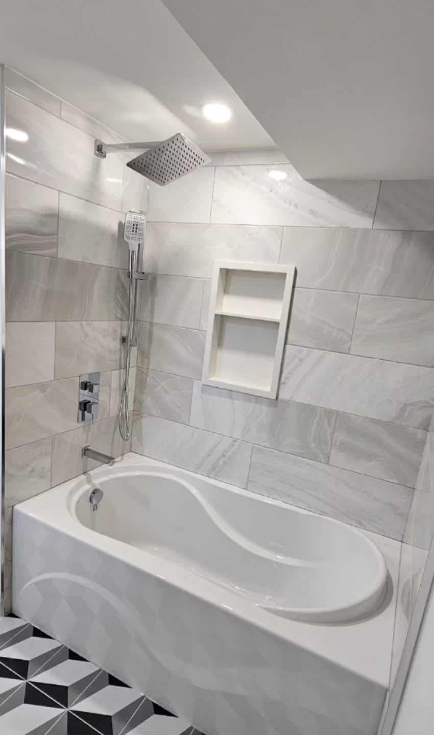 Marble Tub & Shower Bathroom, Canada