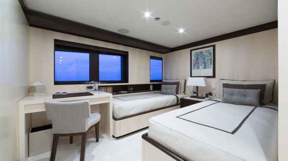 55m motor yacht superyacht Revelry for charter - twin suite