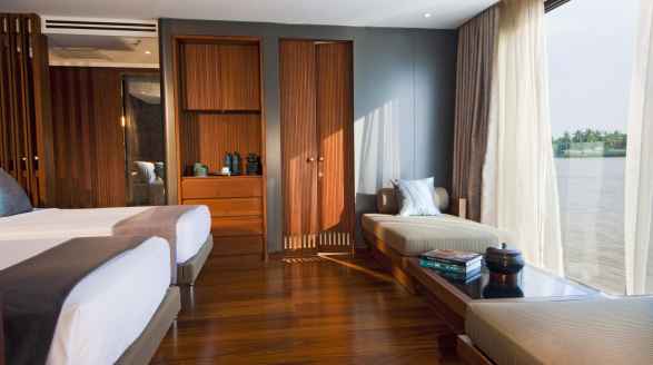 62m charter yacht Aqua Mekong - design suite twin set up