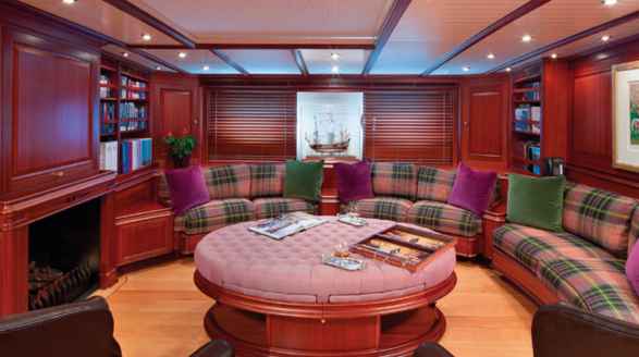 62m sailing superyacht Athos for charter - main saloon