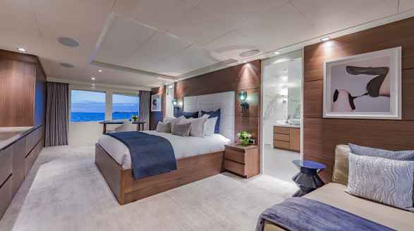 48m motor yacht for charter Big Sky - master suite