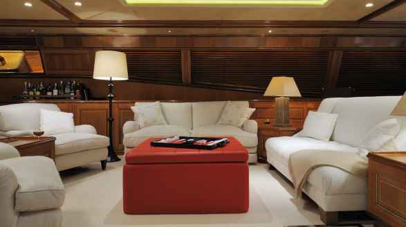 53m sailing yacht Drumbeat for charter - main saloon