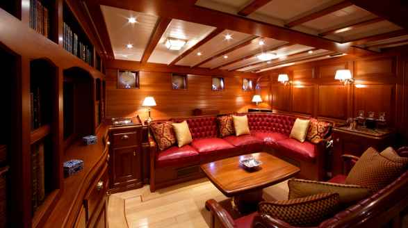 55m sailing yacht Elena for charter - main saloon