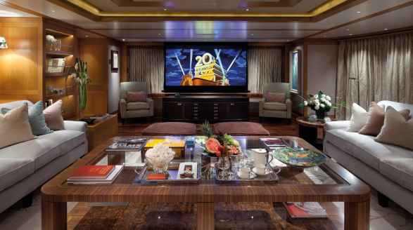 63m motor yacht Lady Britt for charter - main saloon