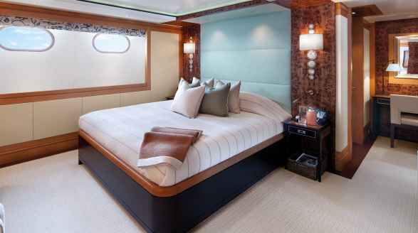 63m motor yacht Lady Britt for charter - master suite