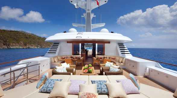 63m motor yacht Lady Britt for charter - sundeck