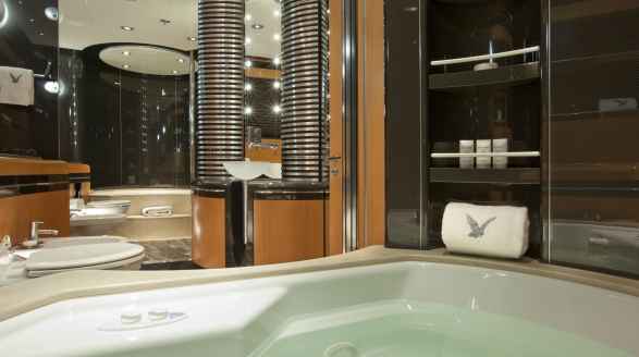 88m Maltese Falcon sailing yacht for charter - master suite ensuite bath