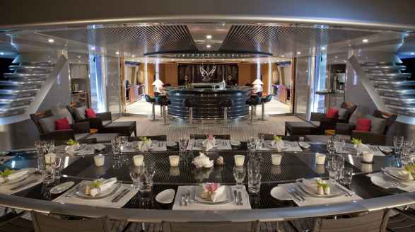 88m Maltese Falcon sailing yacht for charter - dining on deck