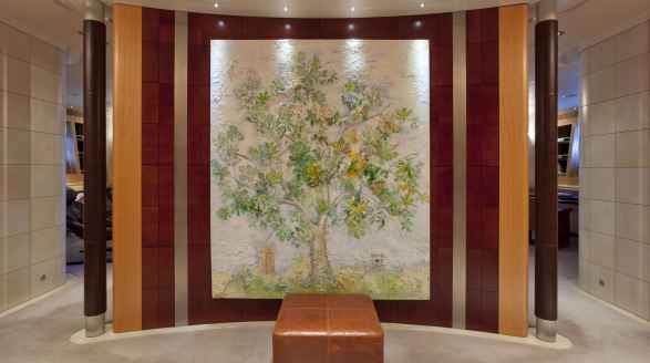 88m Maltese Falcon sailing yacht for charter - interior artwork