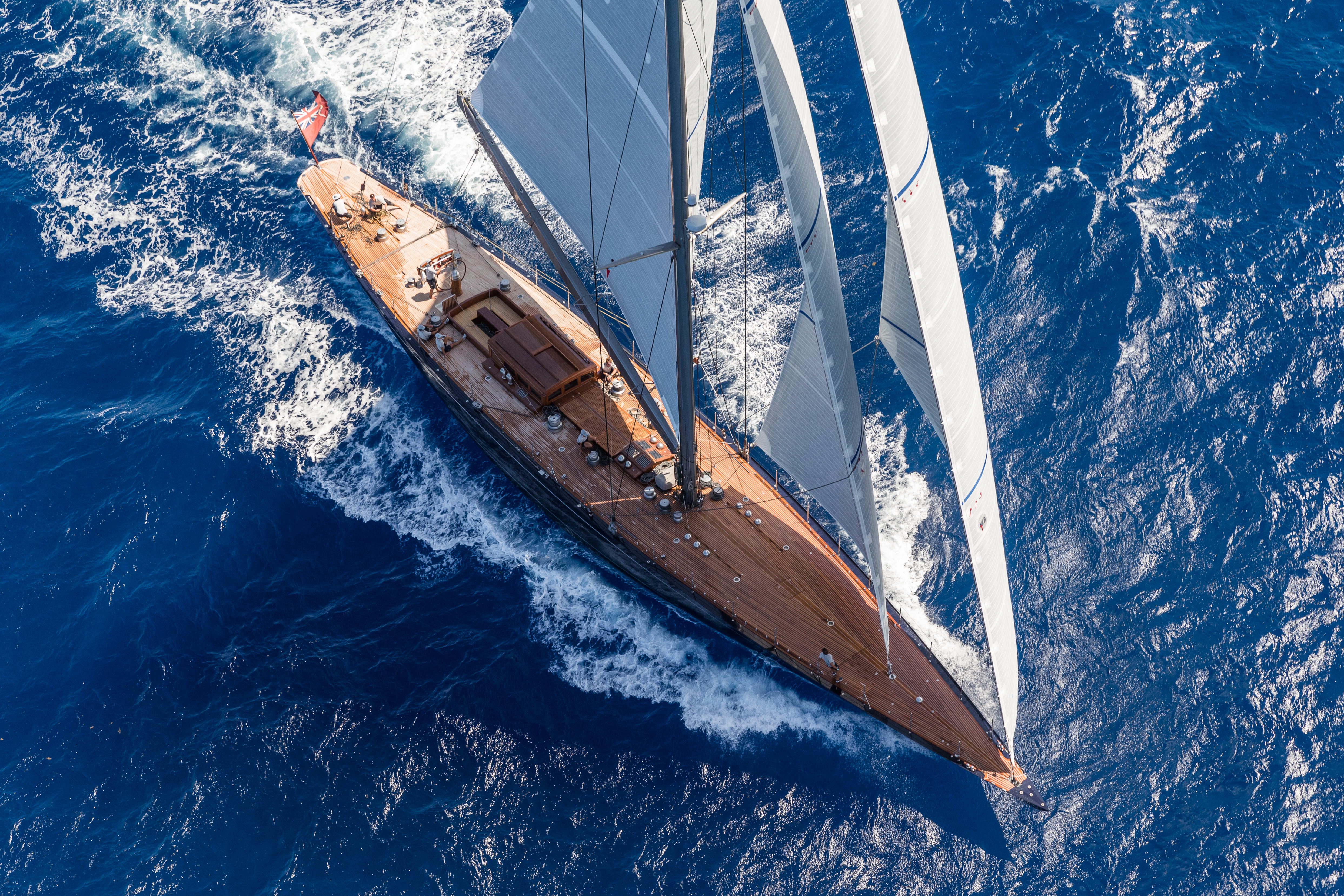 Rainbow sailing yacht