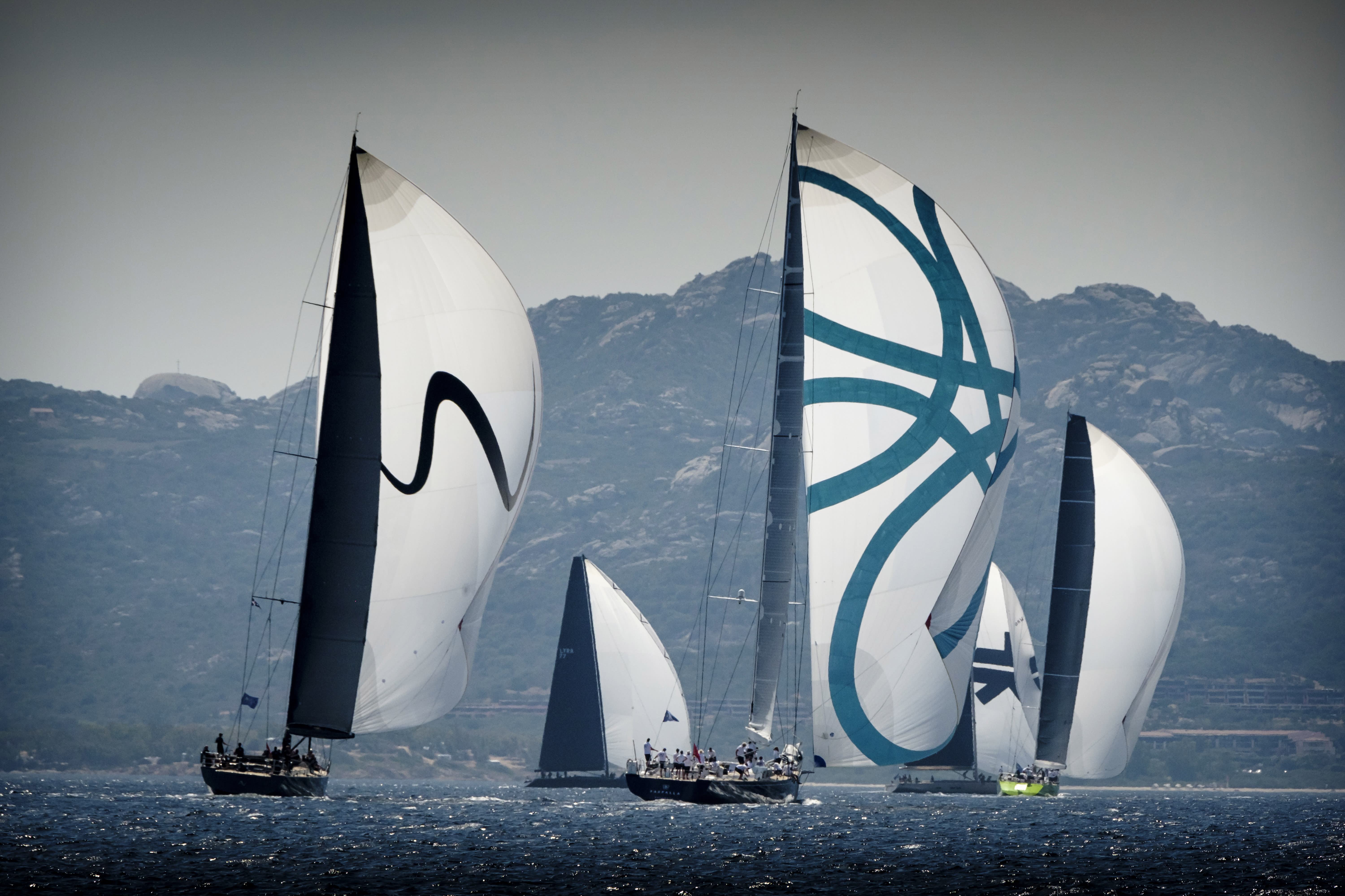 Sailing yachts in a regatta