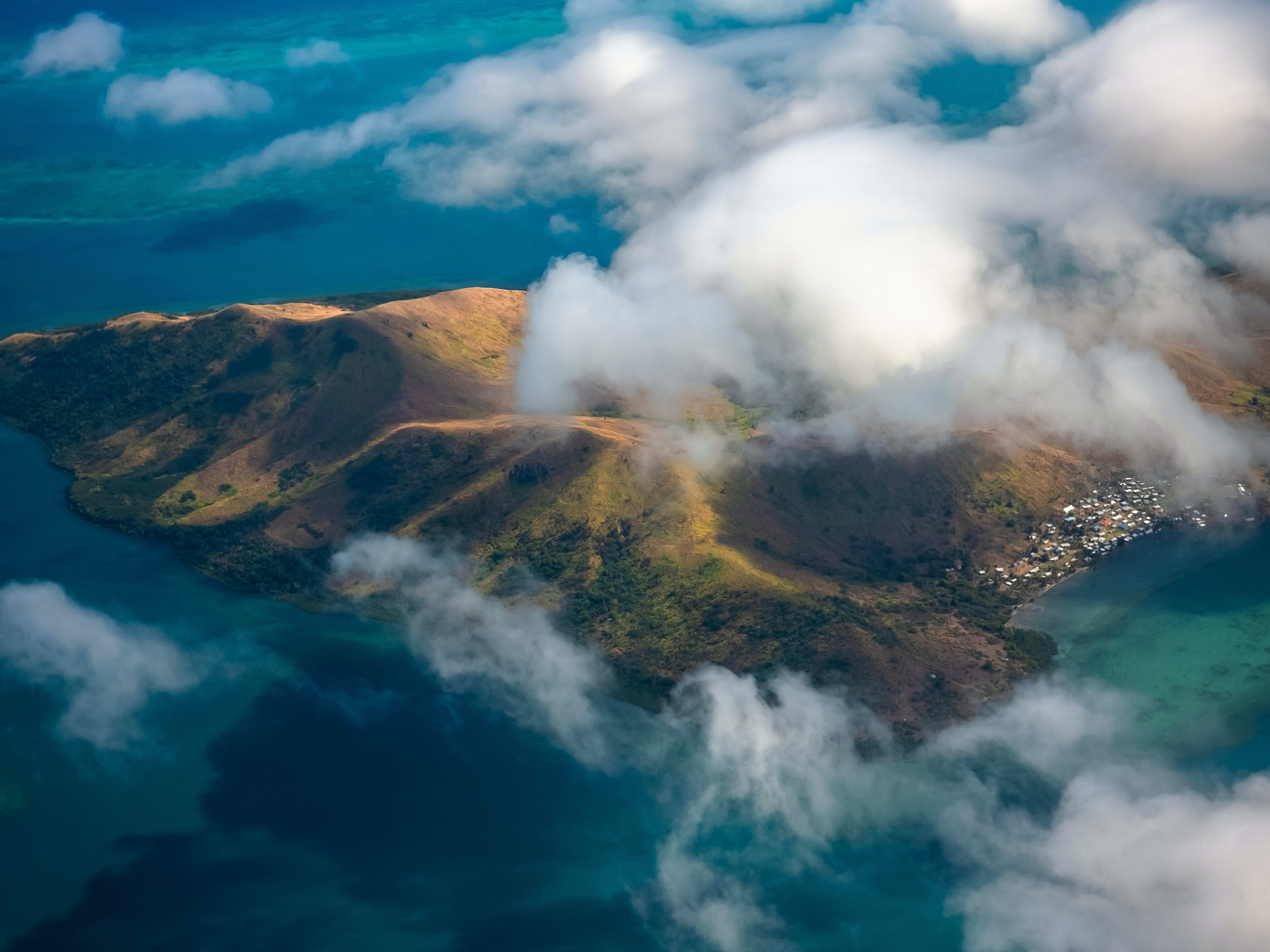 Aerial view over Fiji