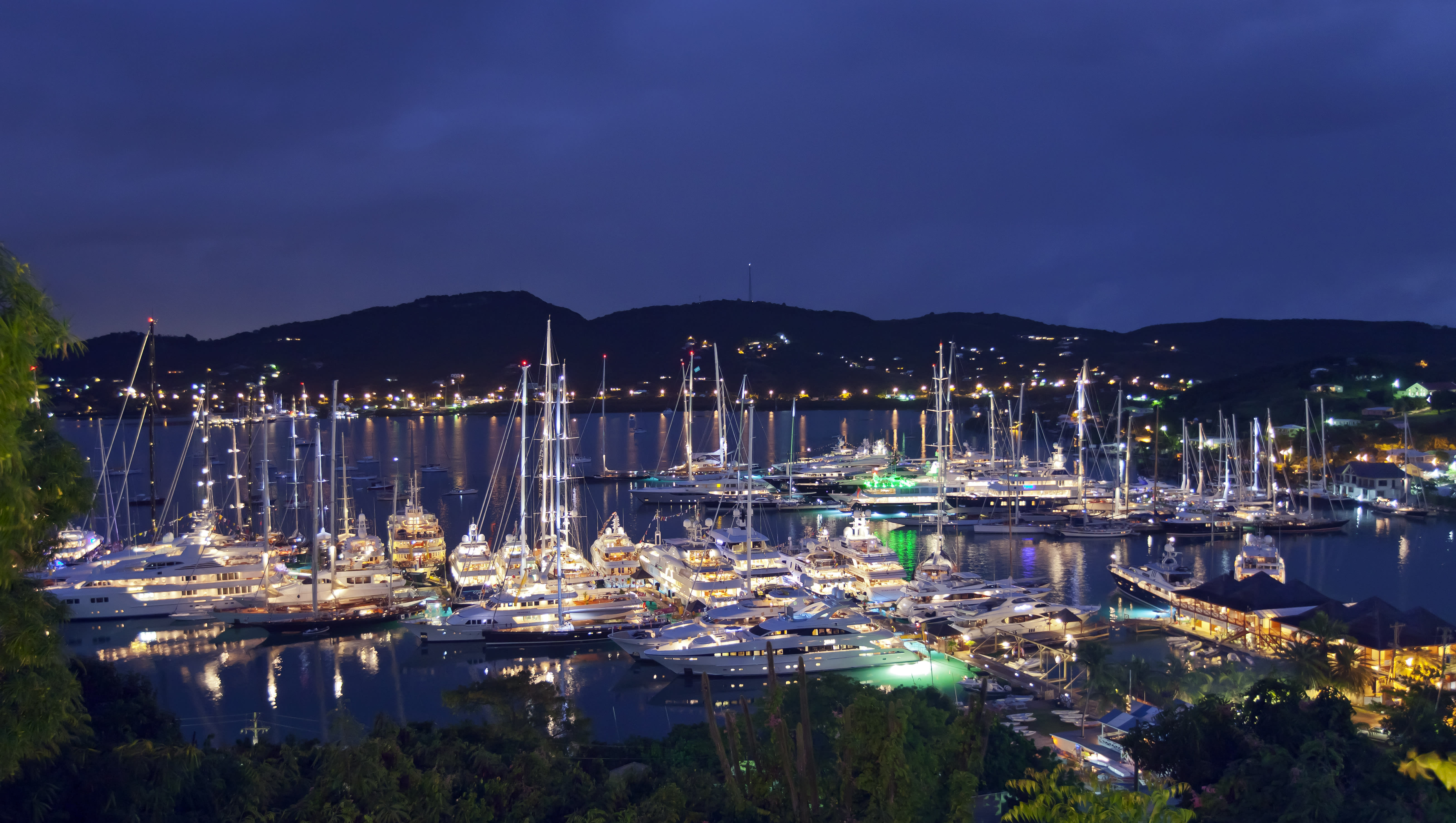 Antigua harbour at night