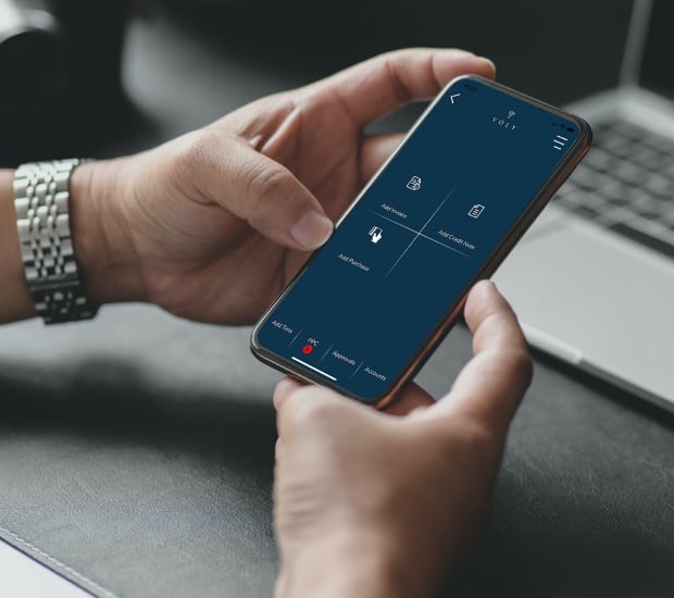Finance platform Voly being used on a mobile phone