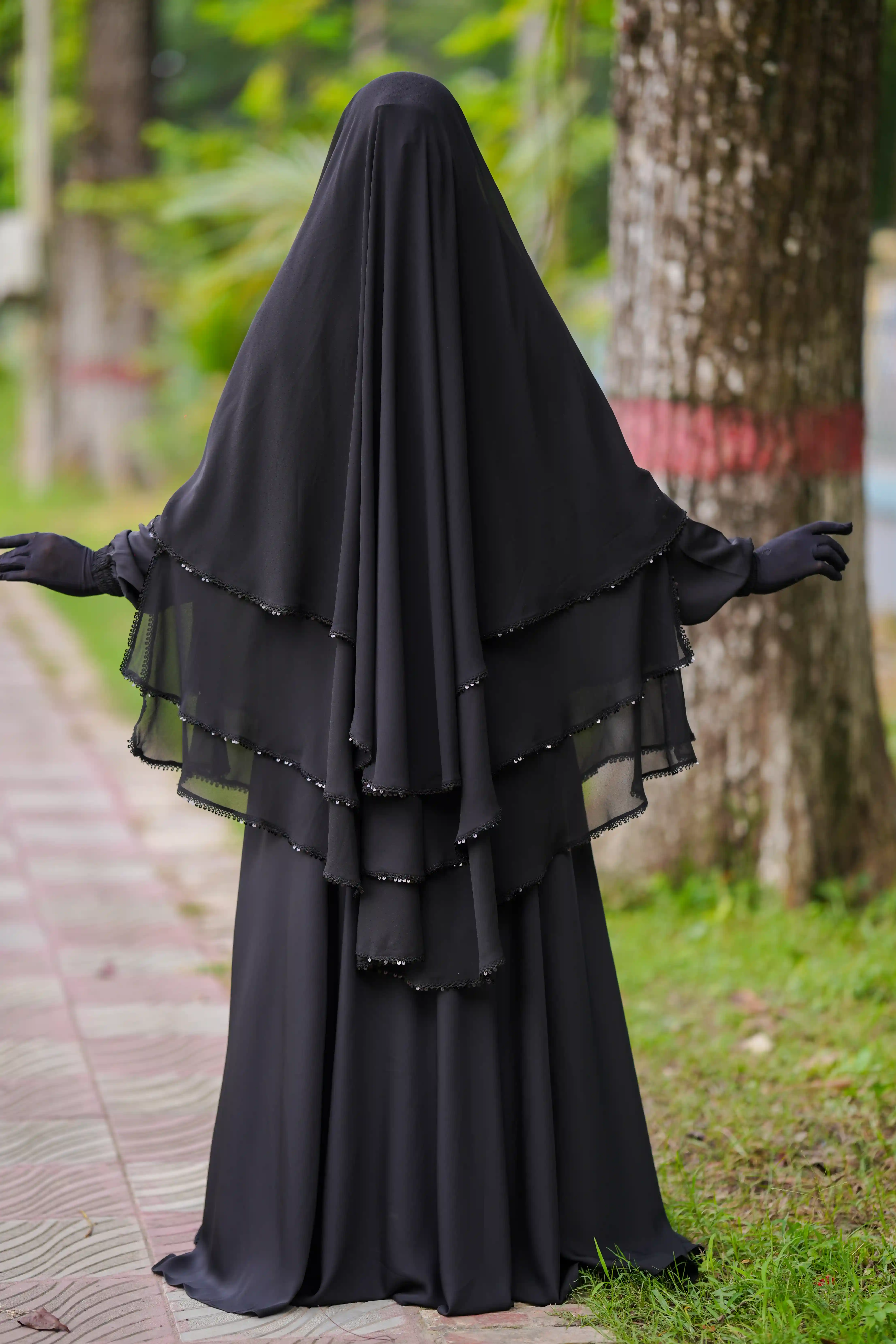 সুলতানা হিজাবি ফুল সেট (হিজাব + নিকাব + বোরকা)