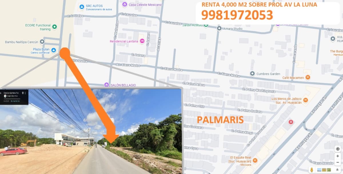 Terreno en Renta de 4,000m² en Cancún, Av Prol La Luna — foto 2