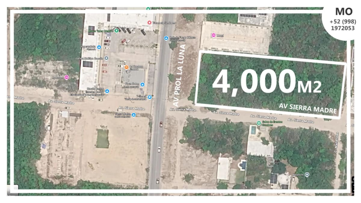 Terreno de 4,000m² en Renta en Cancún