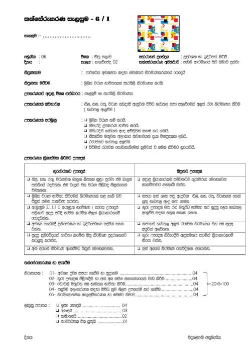 Grade 6 Art Assessment Plan