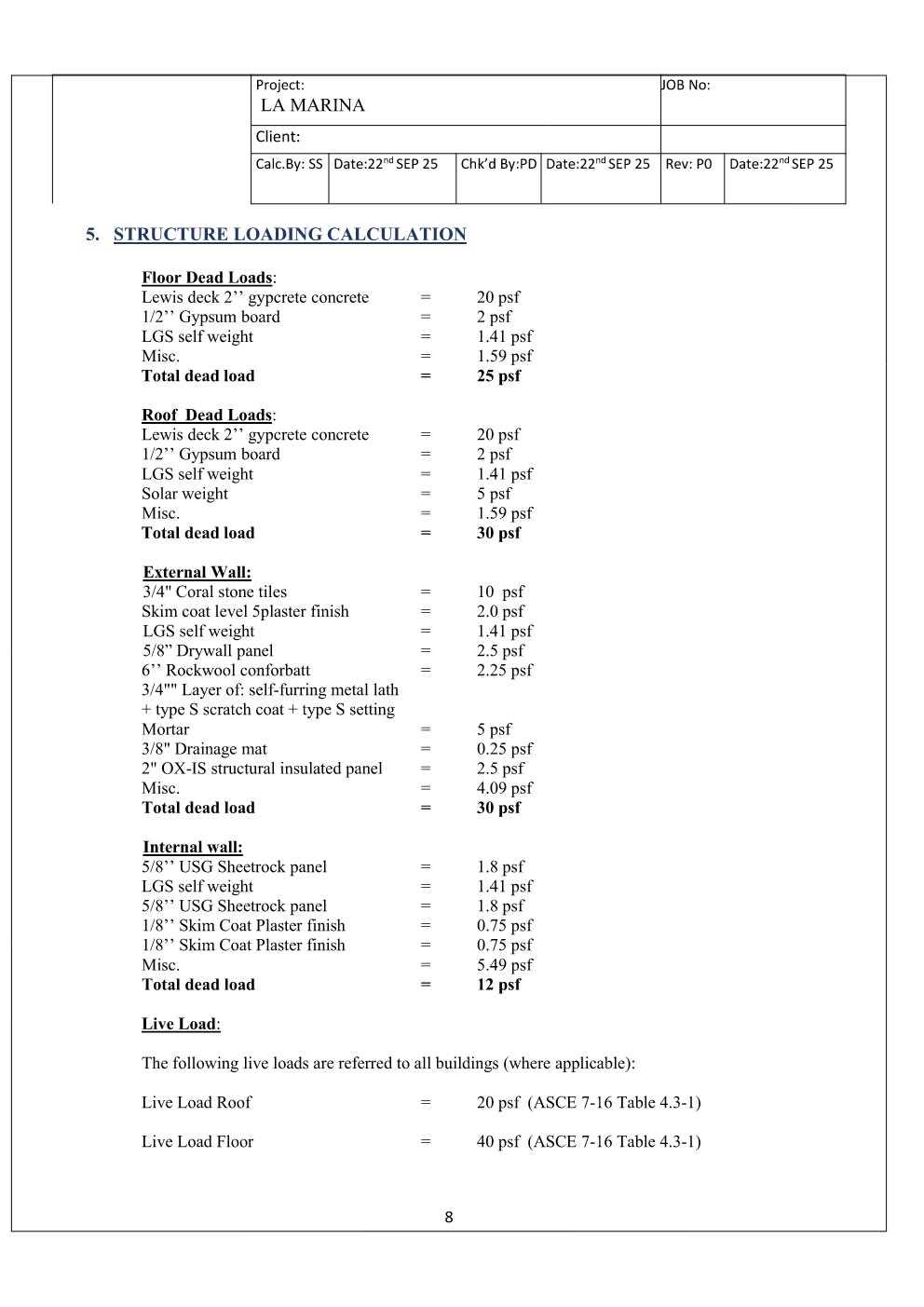 Design Calculation Sheet 9