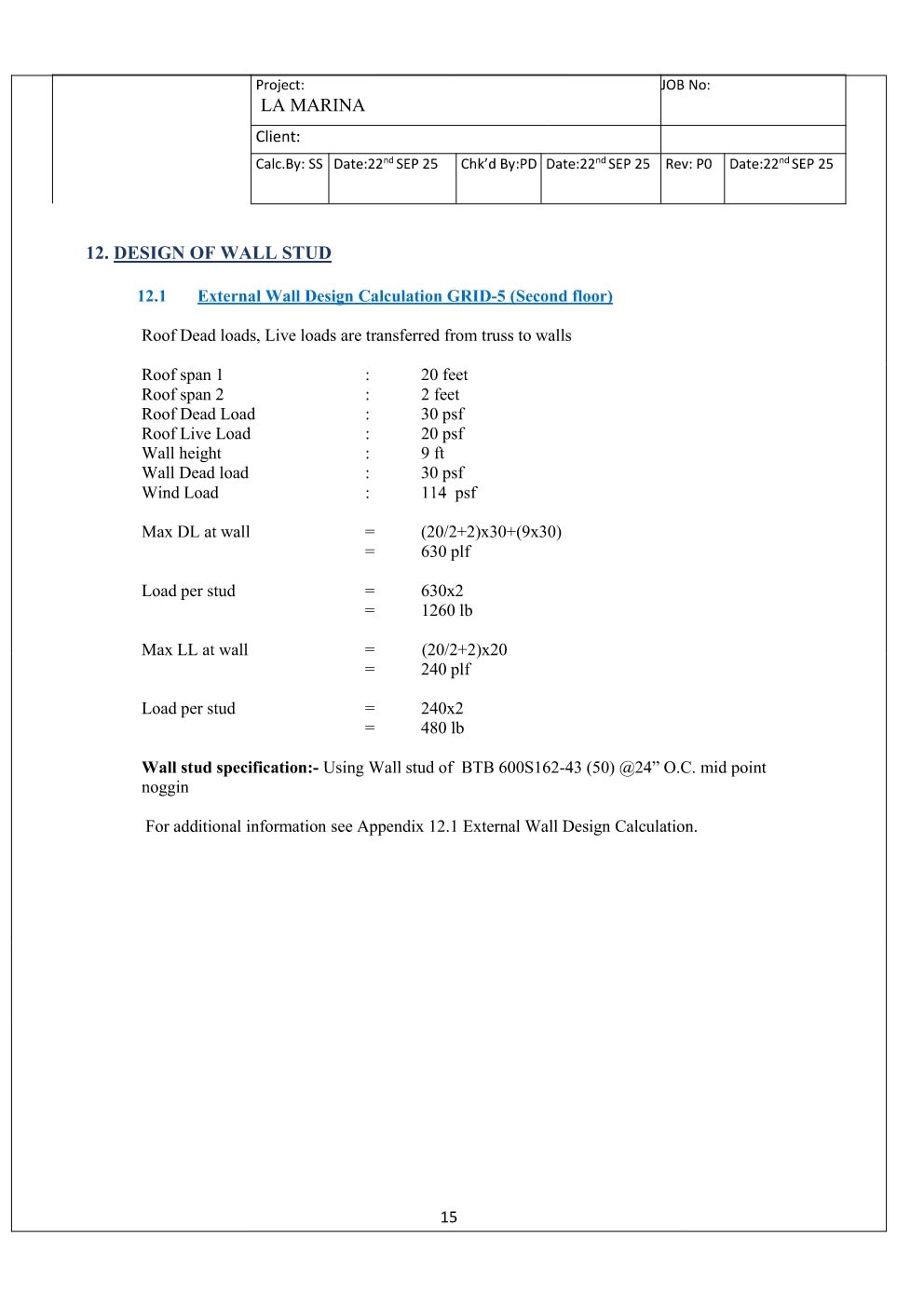 Design Calculation Sheet 16