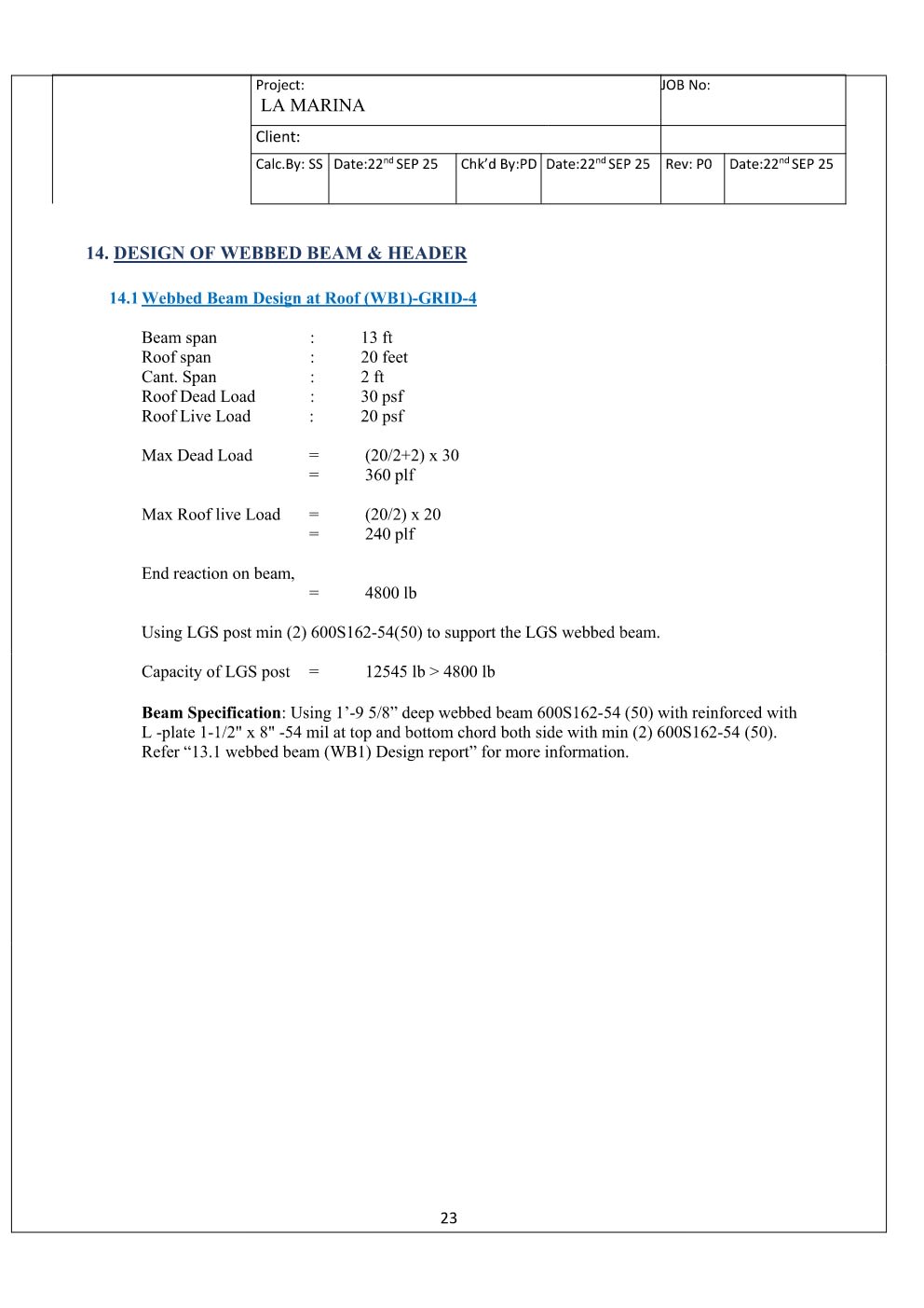 Design Calculation Sheet 24