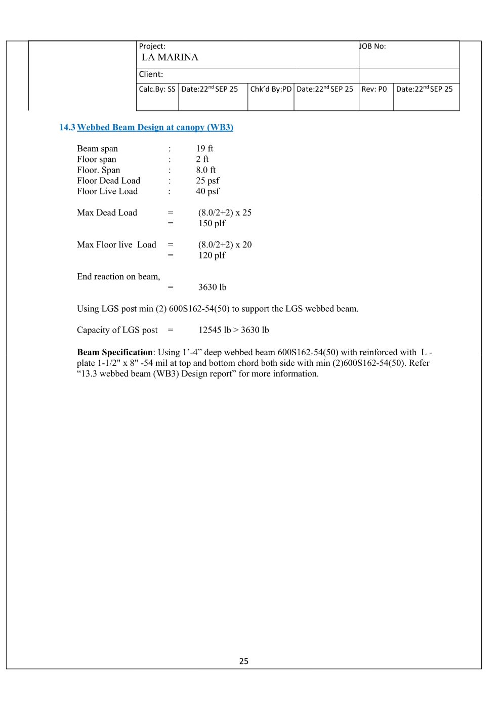 Design Calculation Sheet 26