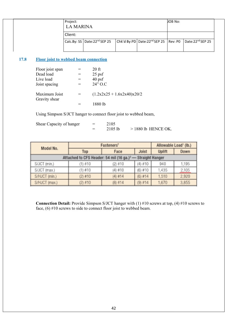 Design Calculation Sheet 43