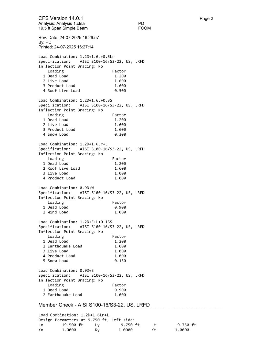 Design Calculation Sheet 61