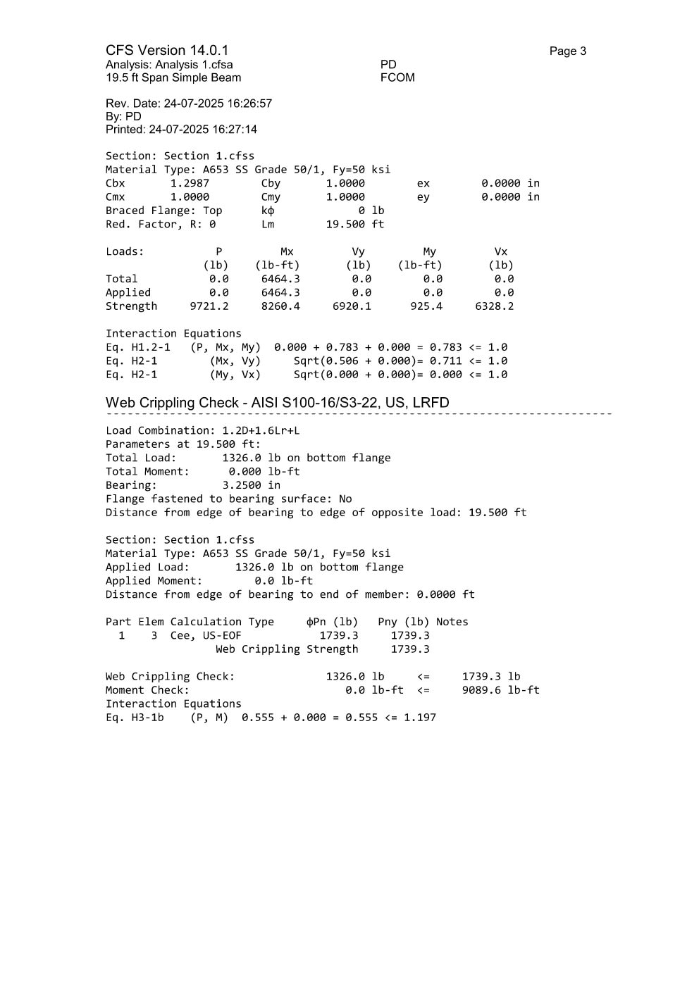 Design Calculation Sheet 62