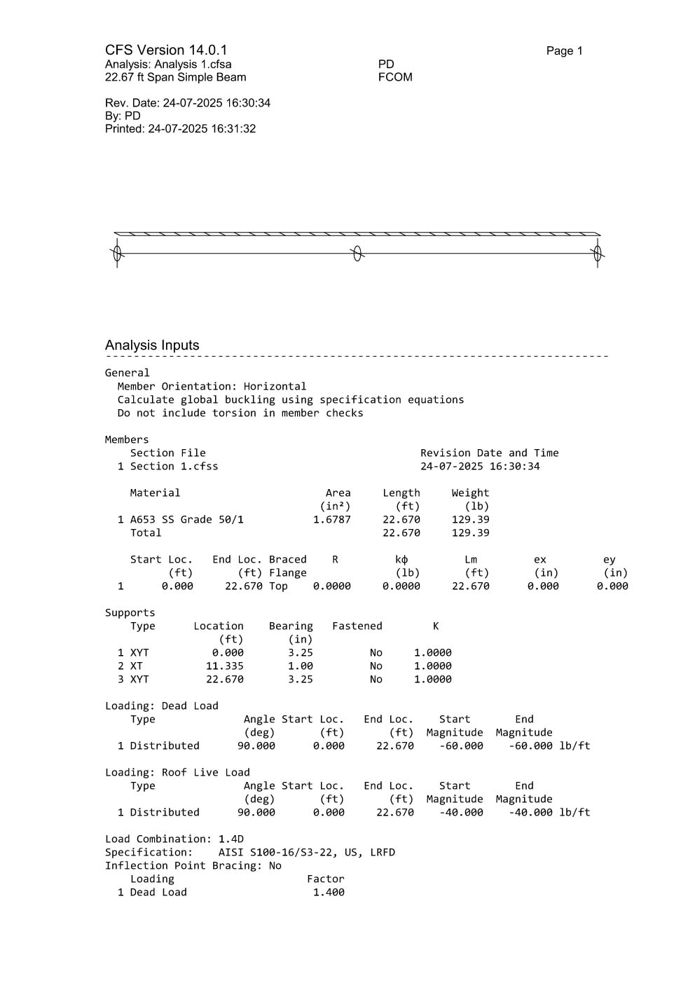 Design Calculation Sheet 65