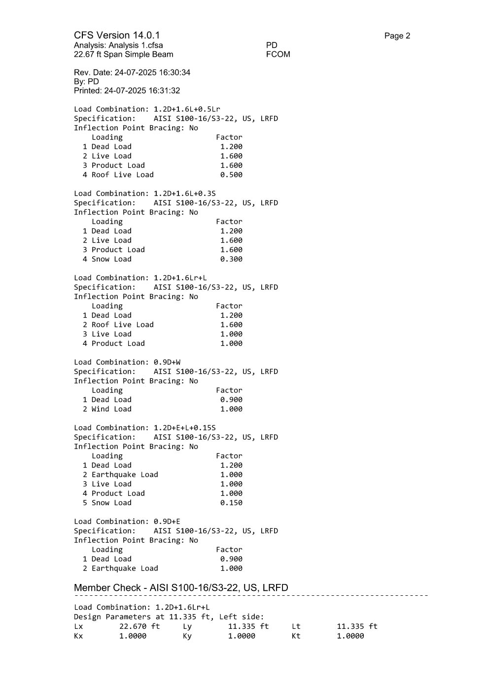 Design Calculation Sheet 66