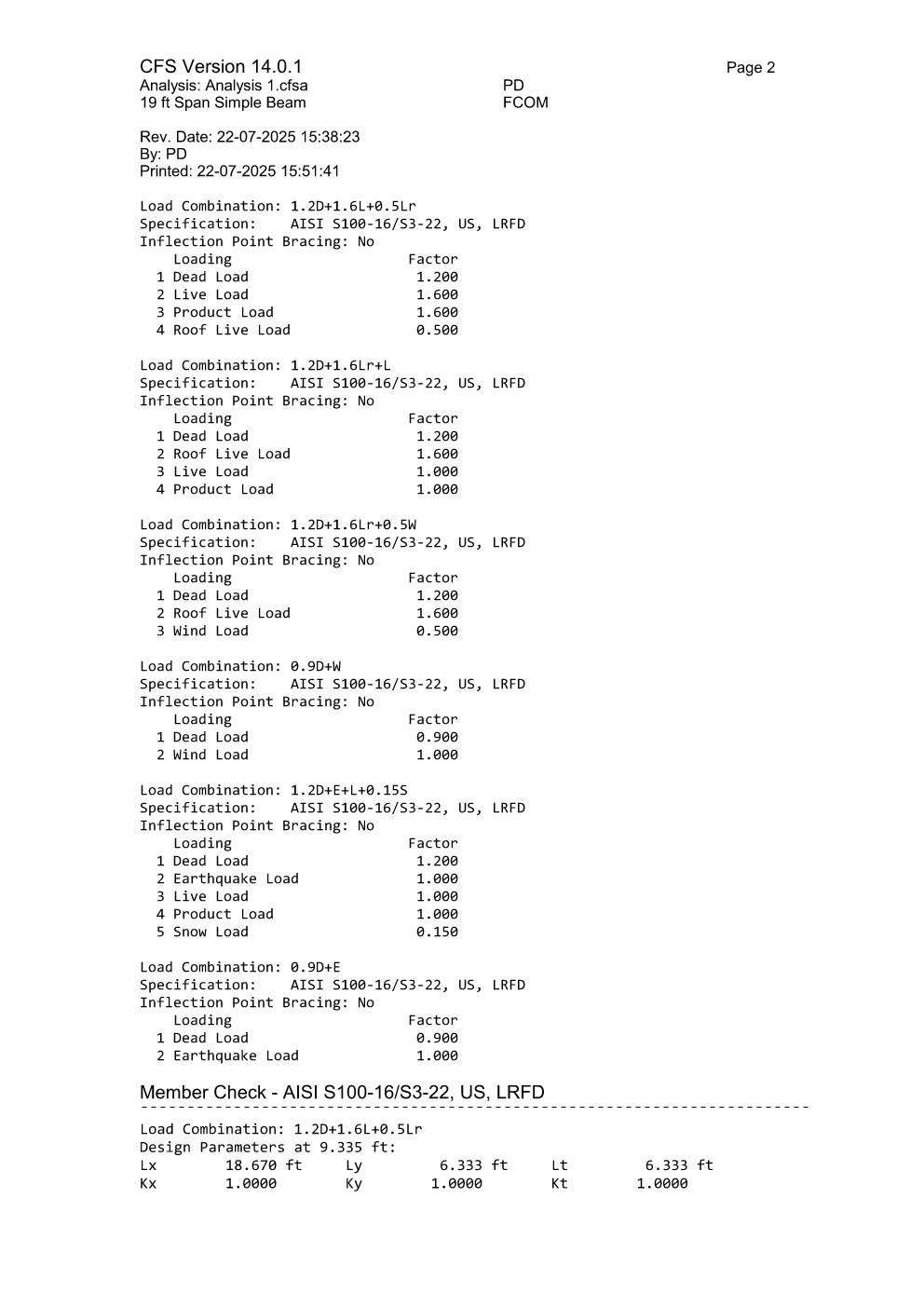 Design Calculation Sheet 71