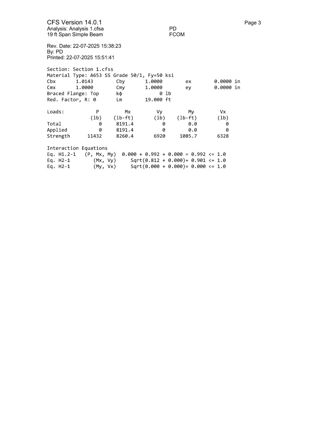 Design Calculation Sheet 72