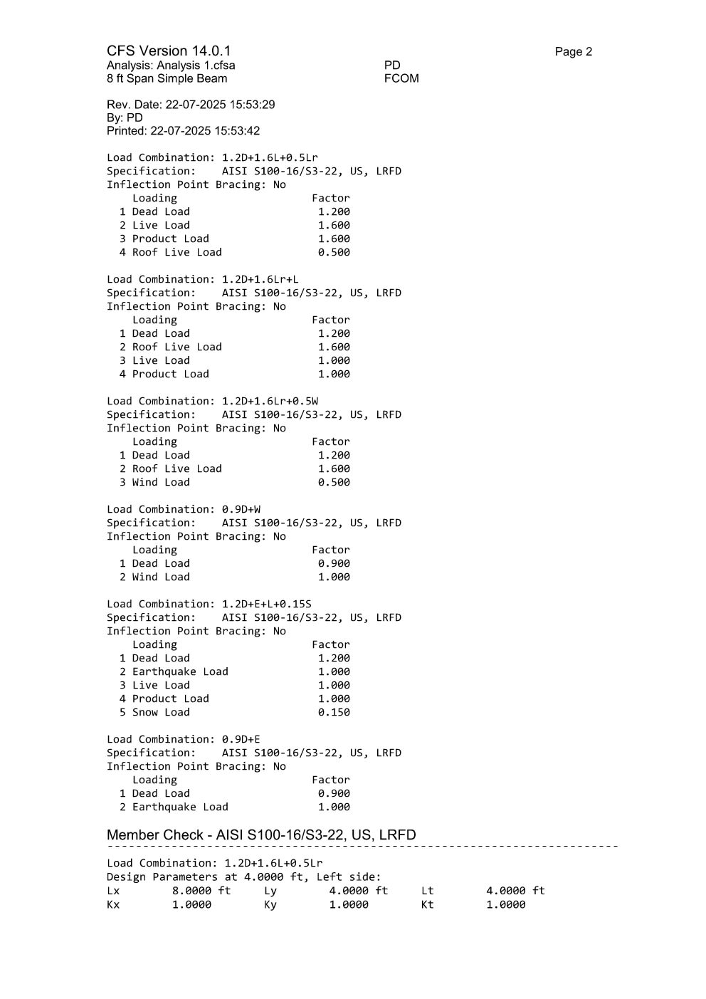 Design Calculation Sheet 76