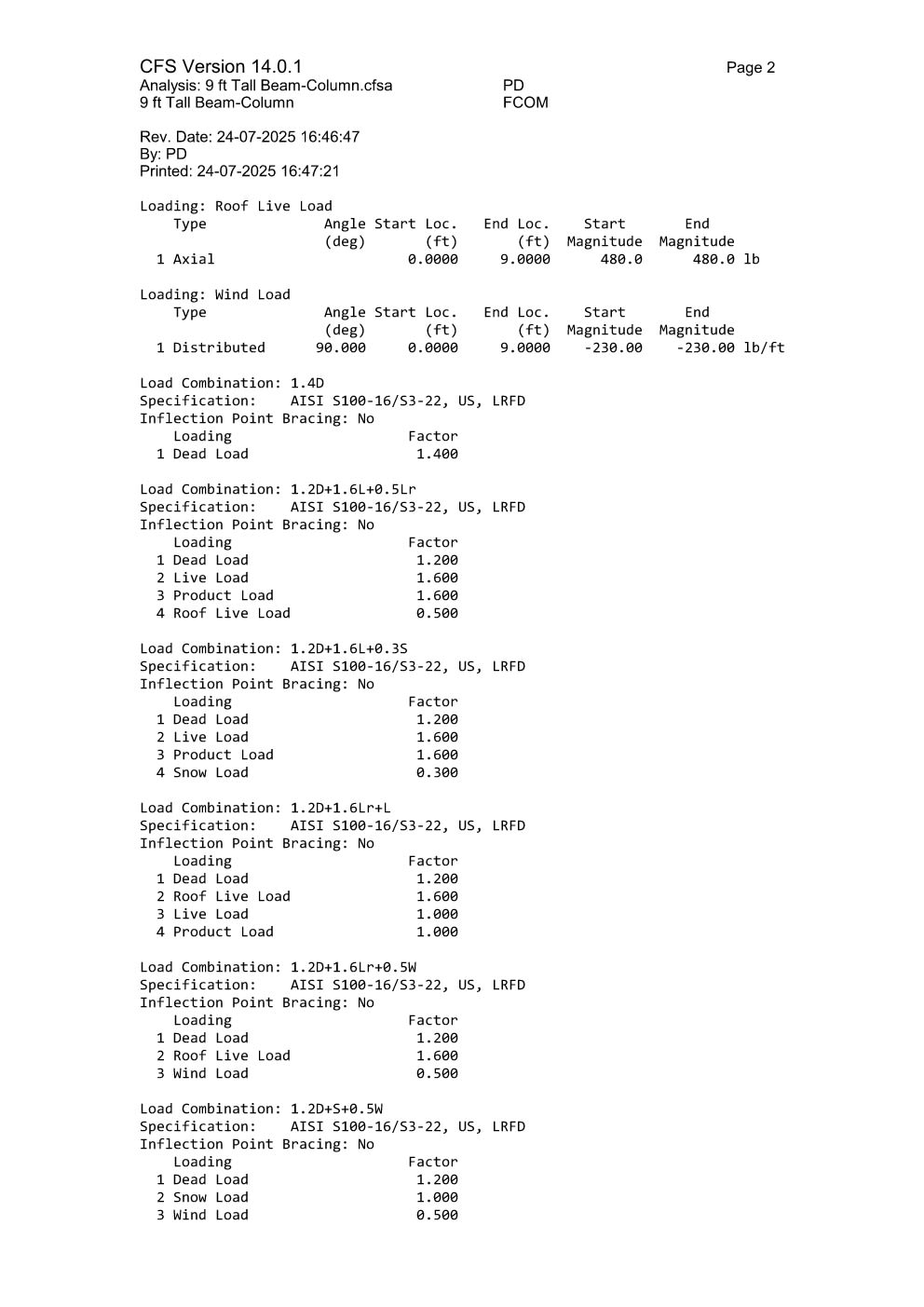 Design Calculation Sheet 86