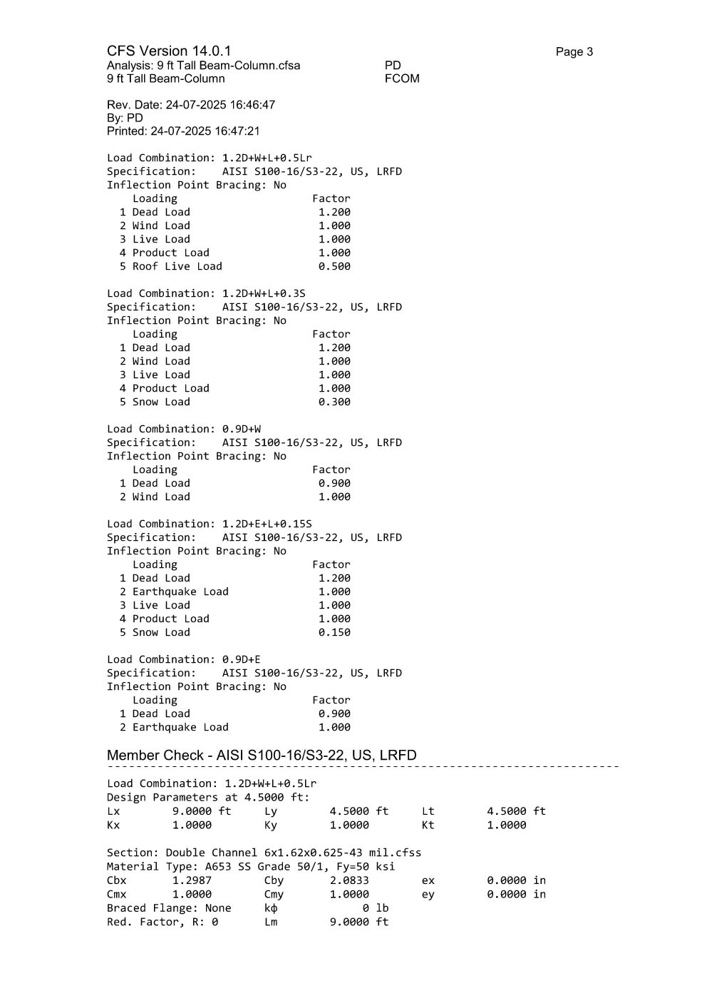 Design Calculation Sheet 87