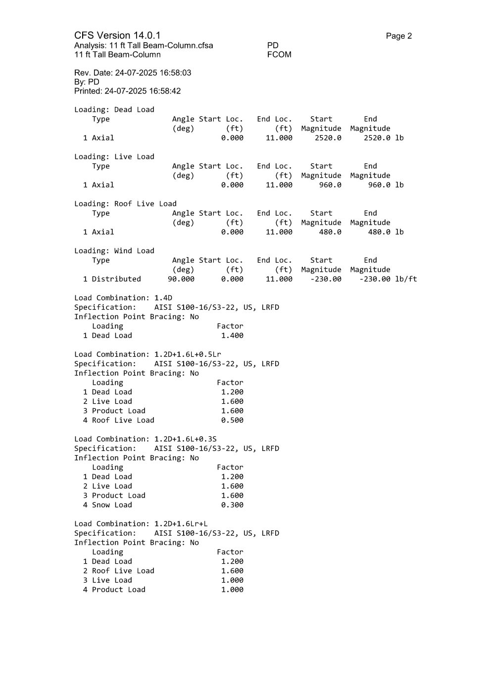 Design Calculation Sheet 92