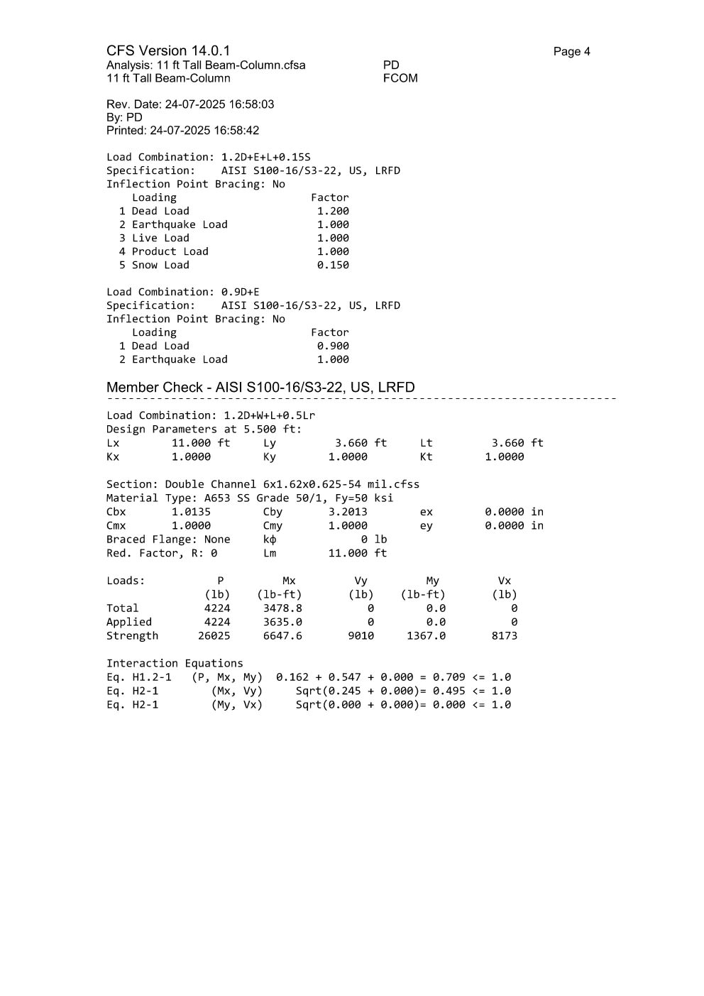 Design Calculation Sheet 94