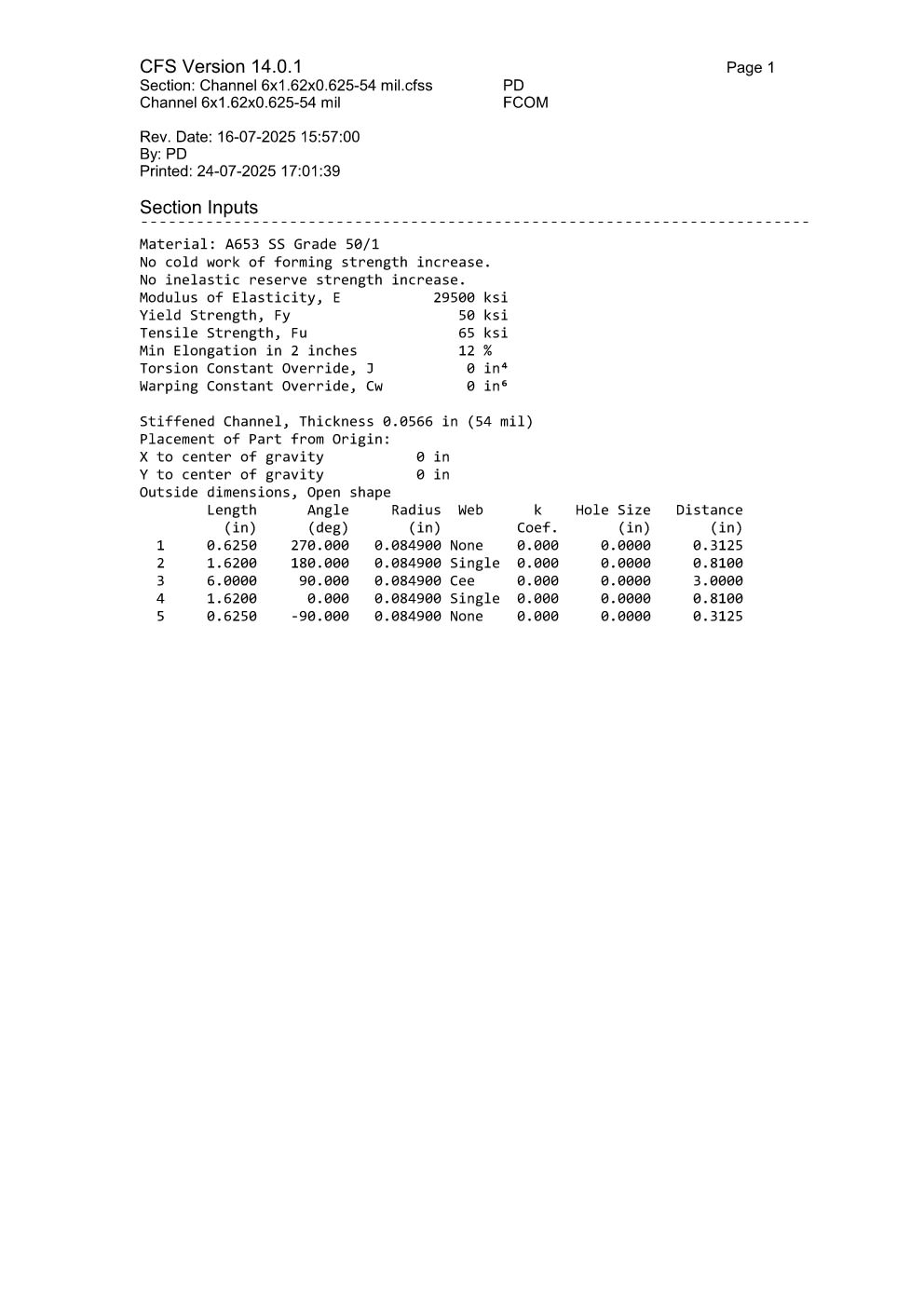 Design Calculation Sheet 96
