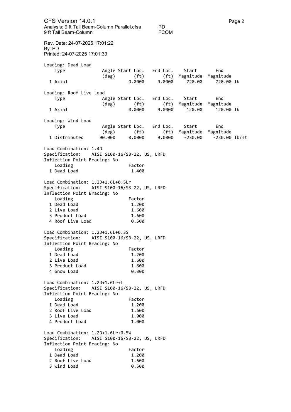 Design Calculation Sheet 98