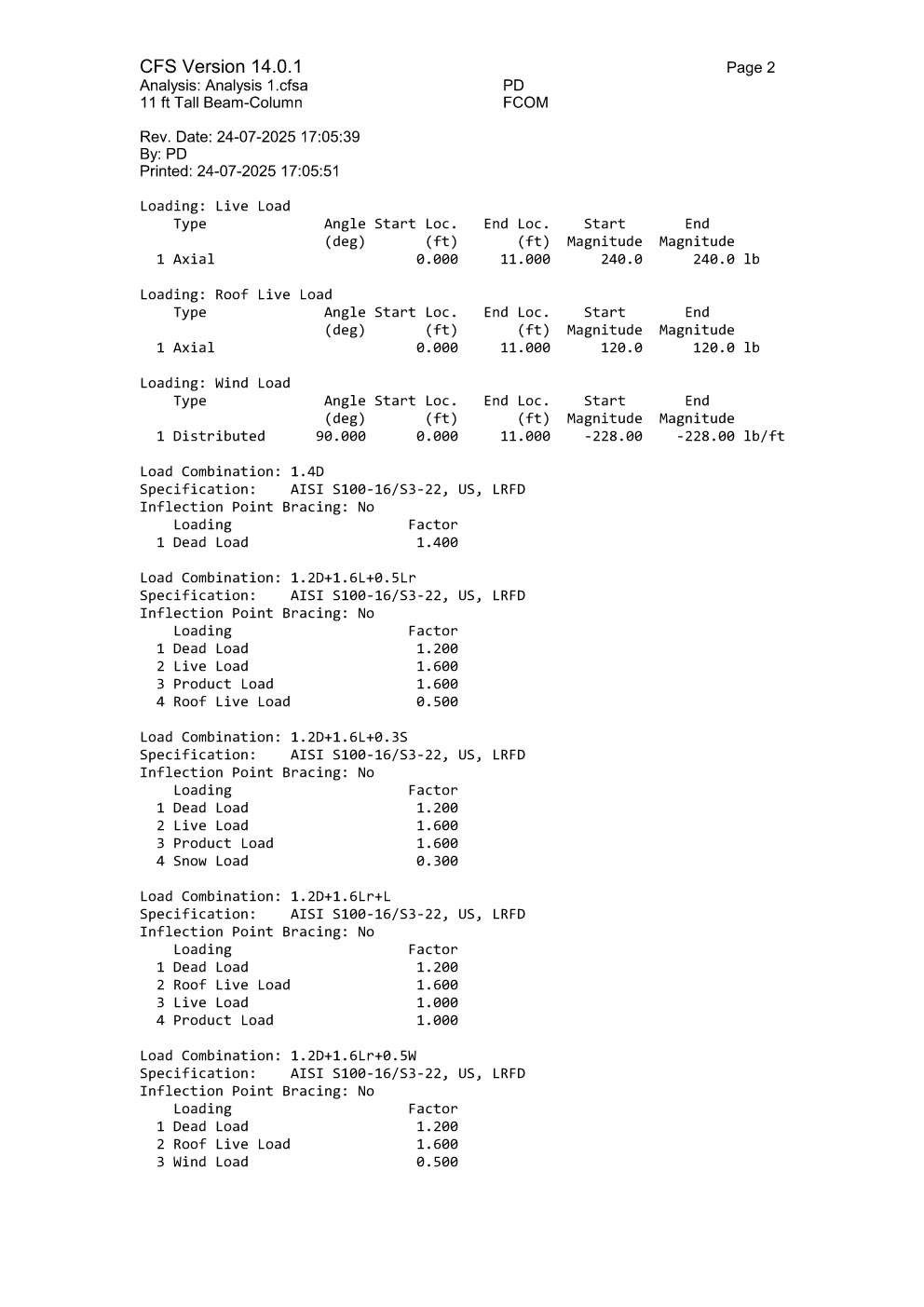 Design Calculation Sheet 104