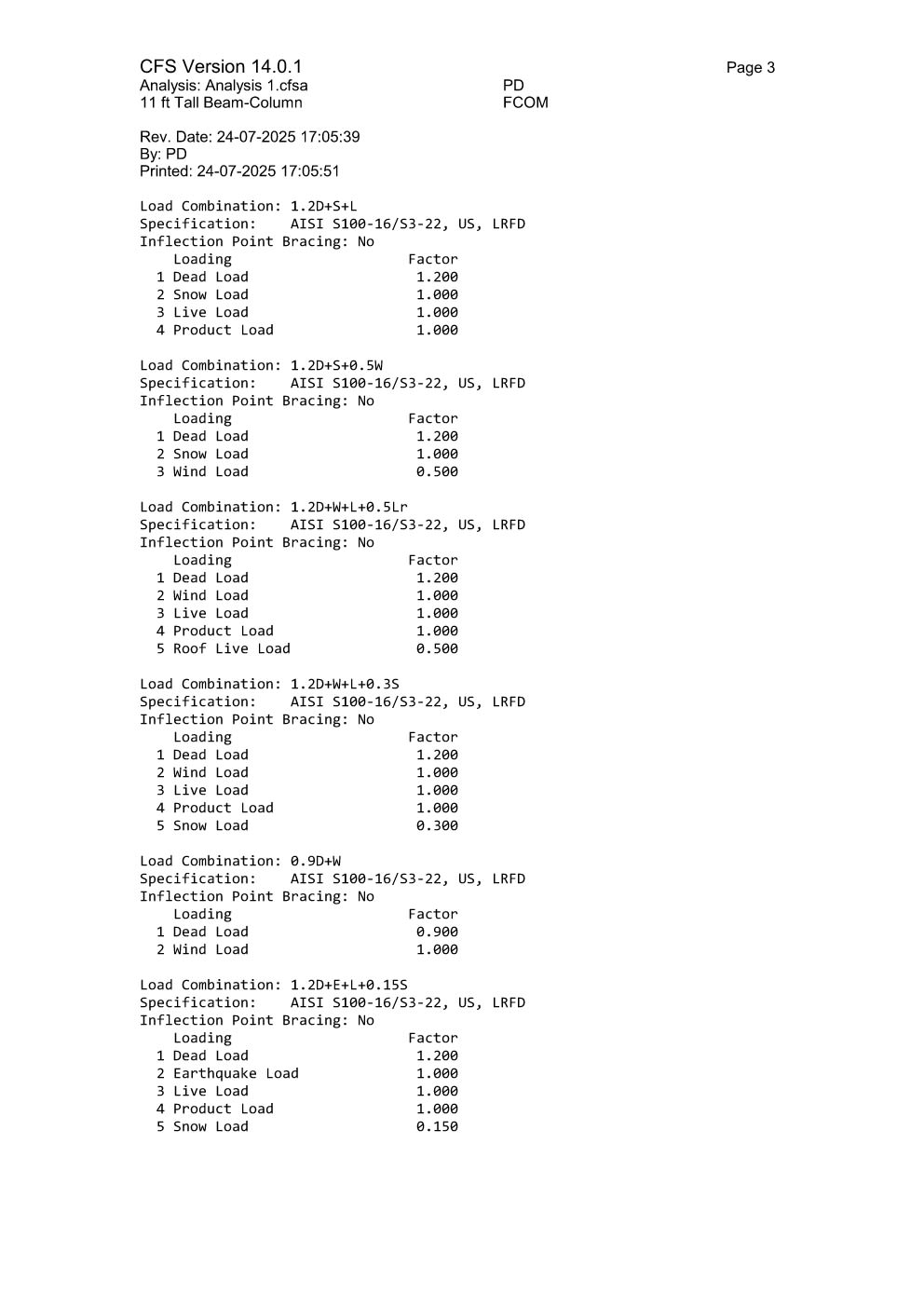 Design Calculation Sheet 105