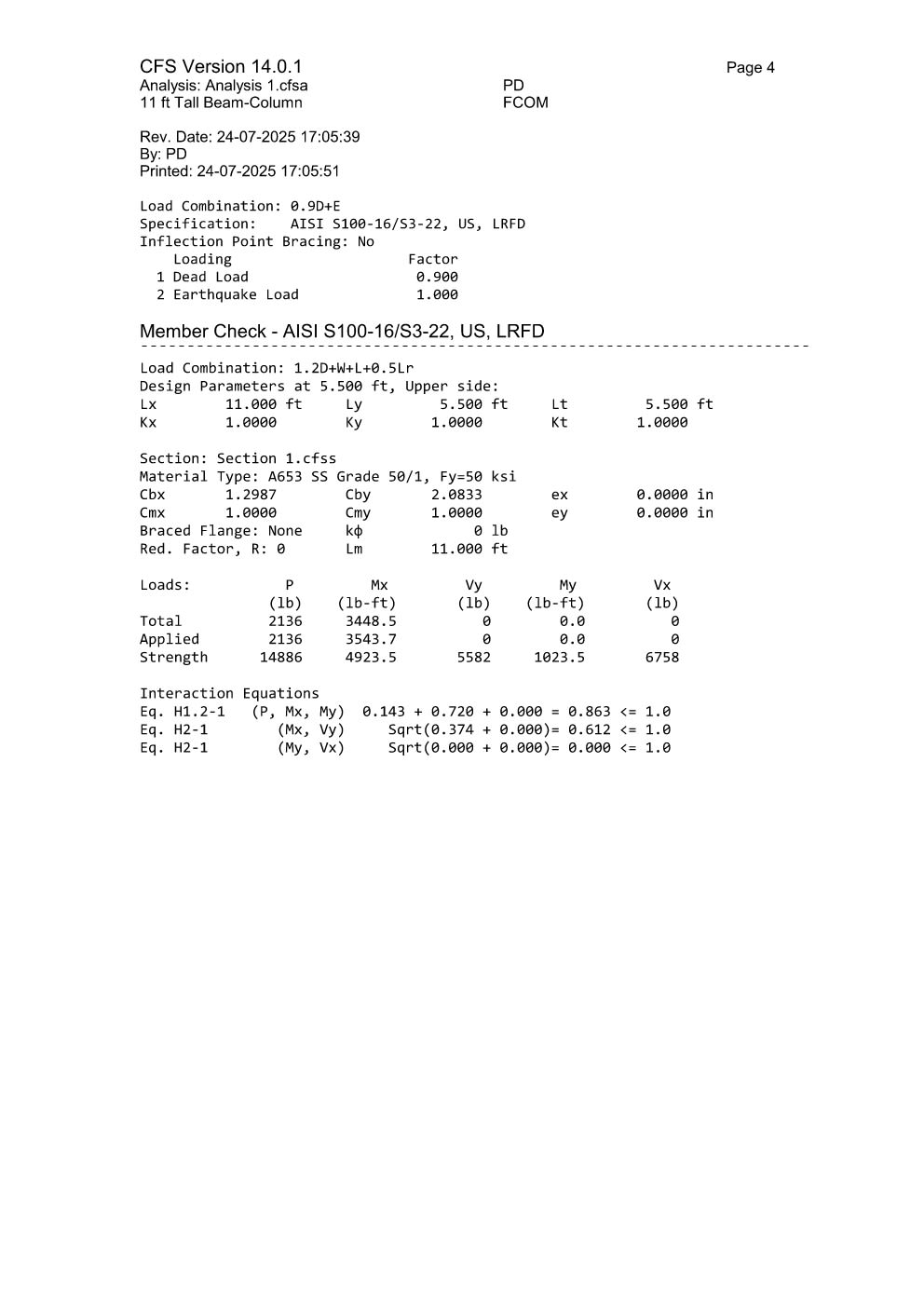 Design Calculation Sheet 106