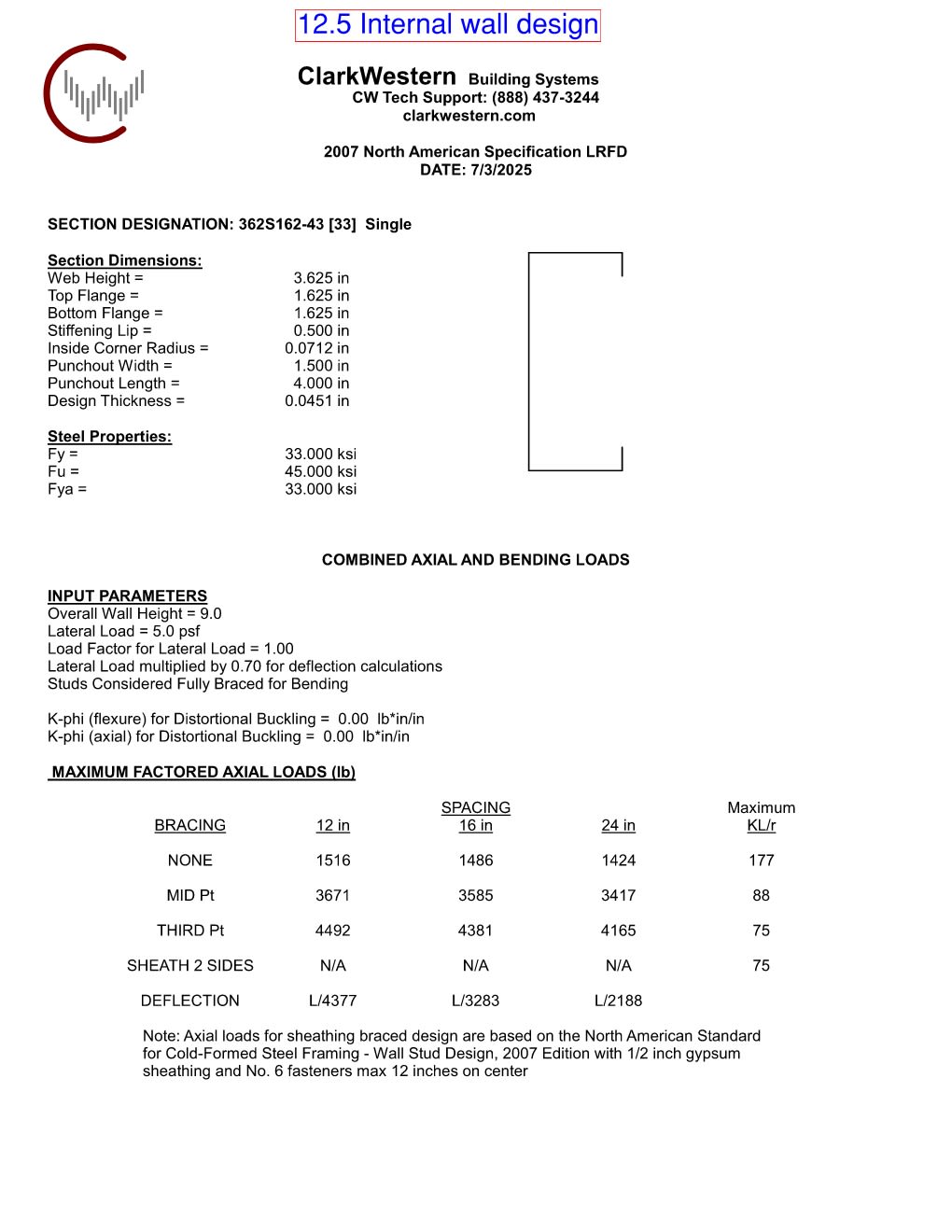 Design Calculation Sheet 107
