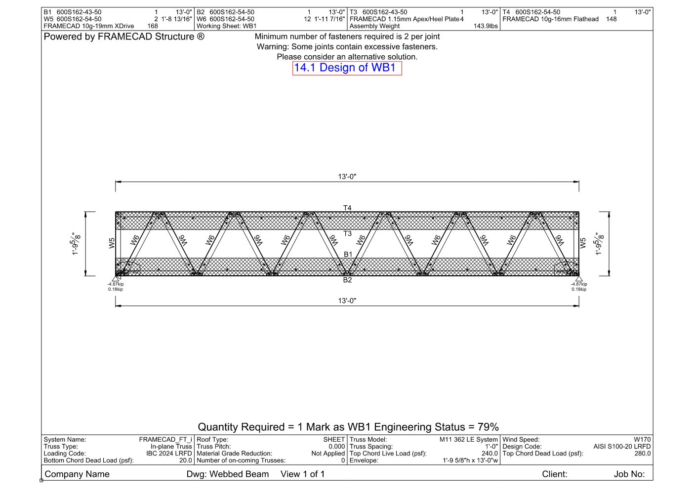 Design Calculation Sheet 112
