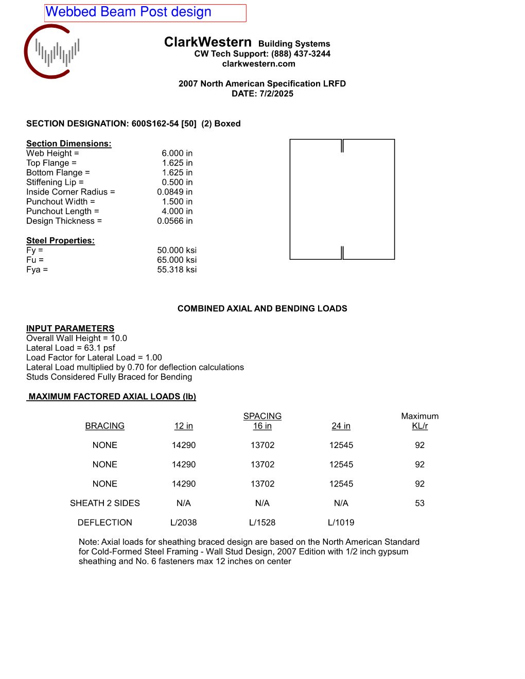 Design Calculation Sheet 118