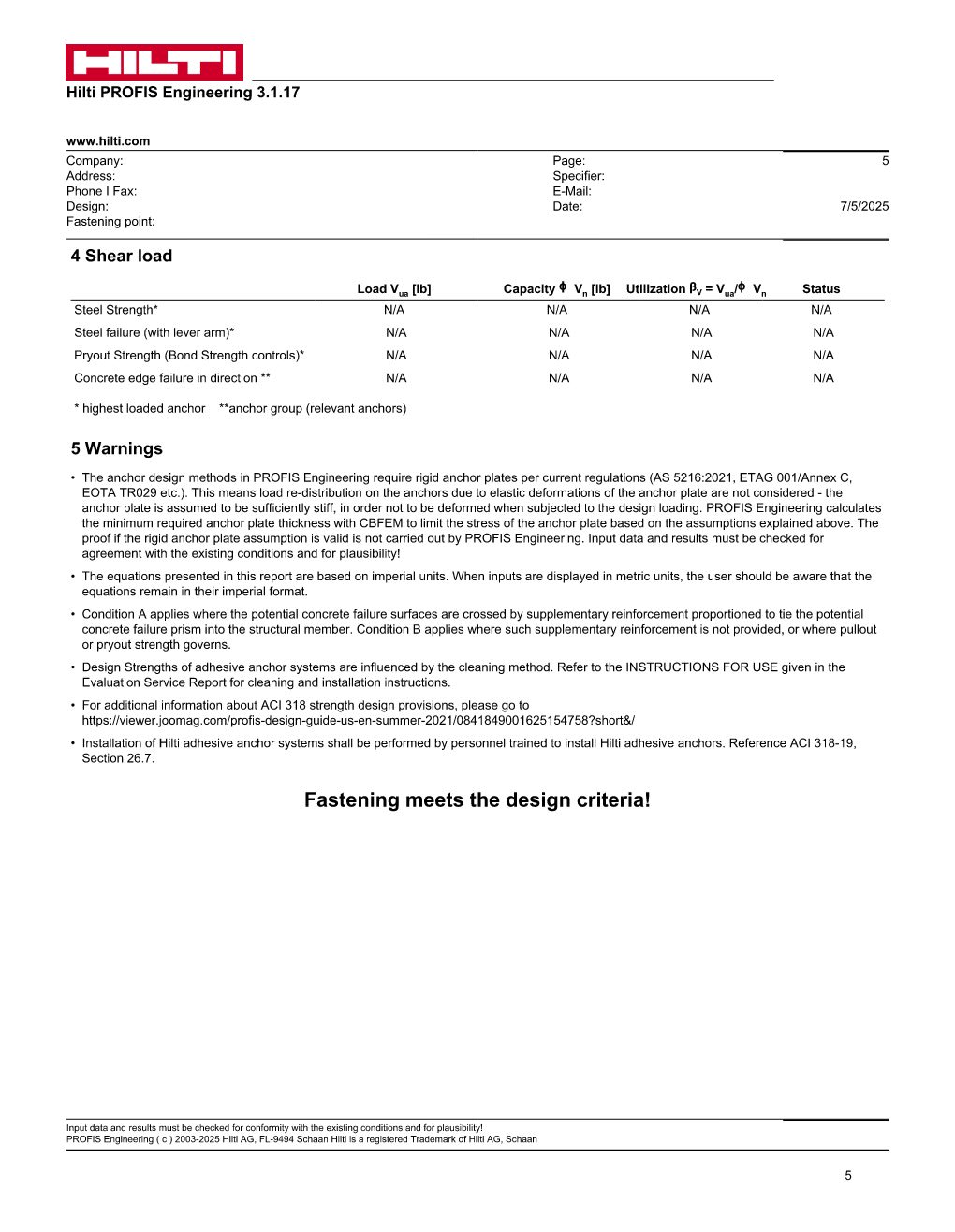 Design Calculation Sheet 131