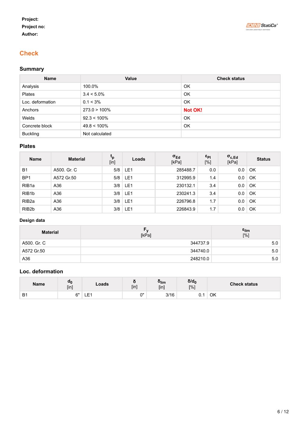 Design Calculation Sheet 147
