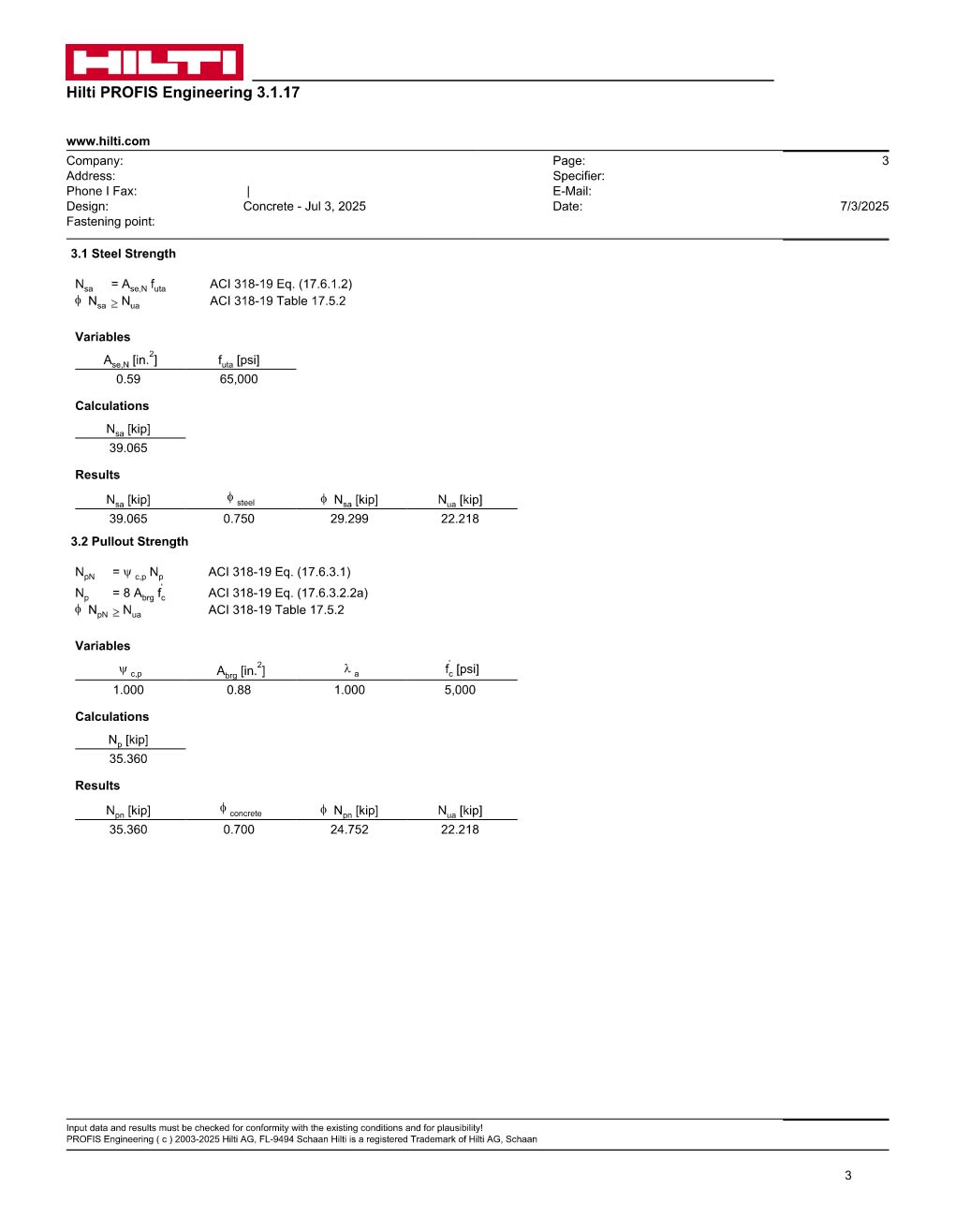 Design Calculation Sheet 156