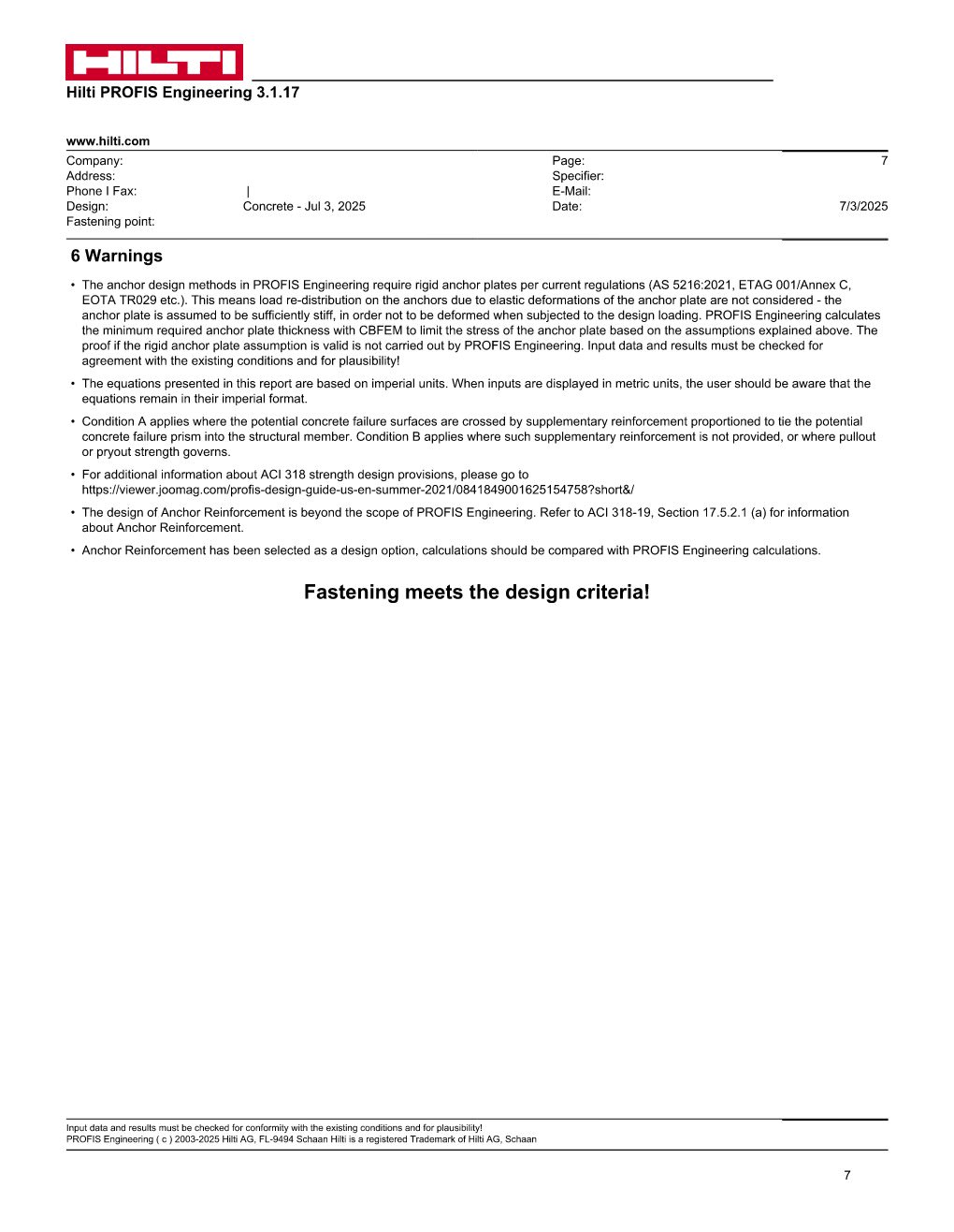 Design Calculation Sheet 160